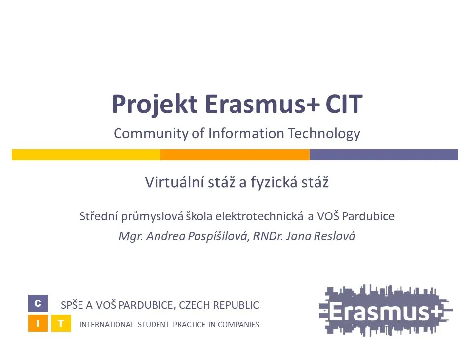 Erasmus+ na SPŠE a&nbsp;VOŠ Pardubice jako příklad dobré praxe