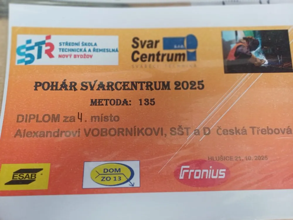 SŠTD Česká Třebová na Soutěži mladých svářečů