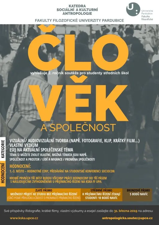 Katedra sociální a&nbsp;kulturní antropologie vyhlašuje 2.&nbsp;ročník soutěže pro studenty středních škol