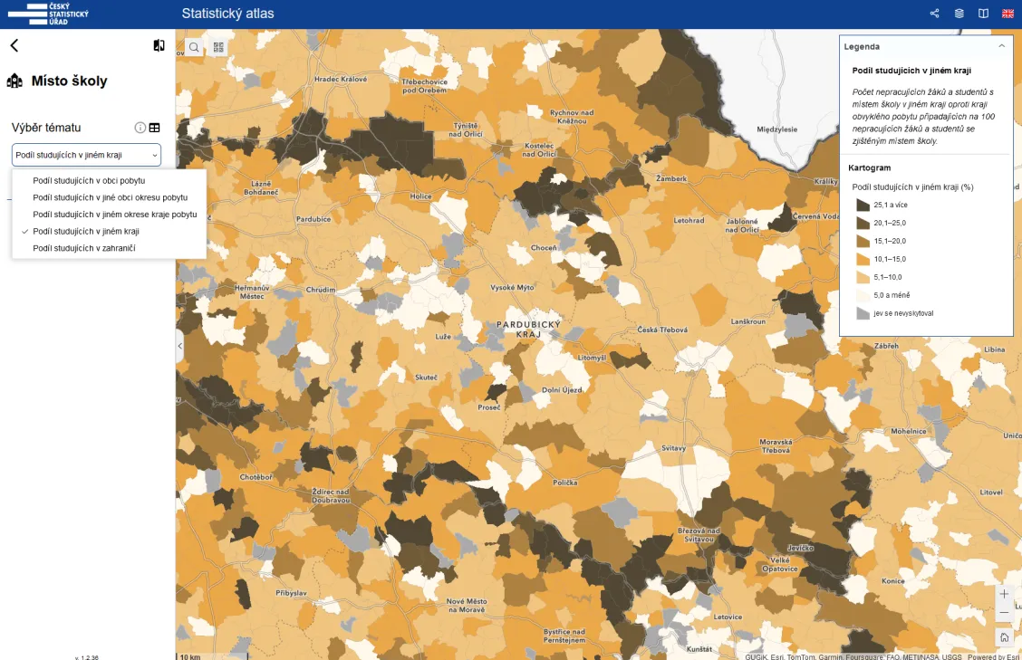 Statistický atlas – data vaší obce, okresu, kraje