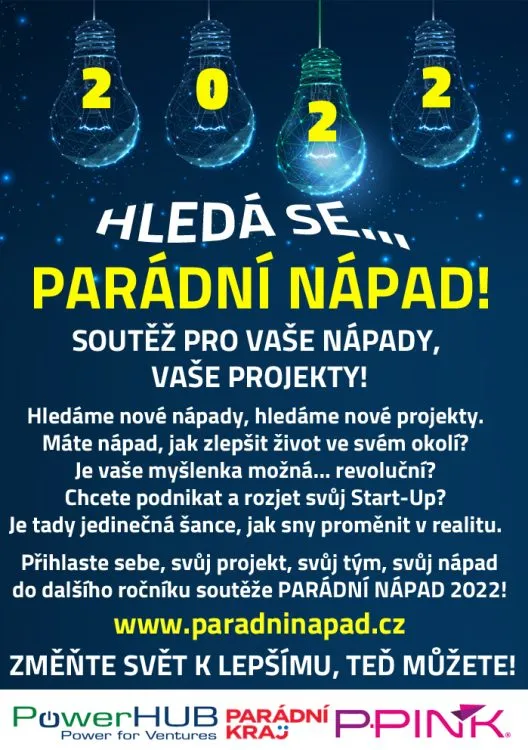 PARÁDNÍ NÁPAD 2022 – startuje již třetí ročník soutěže pro začínající podnikatele