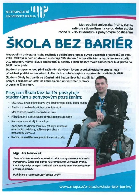Metropolitní univerzita Praha – škola bez bariér