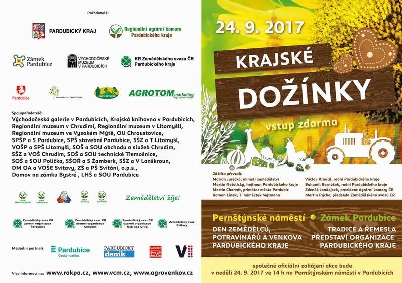 Krajské dožínky – Svátek sklizně i&nbsp;letos provoní Pernštýnské náměstí a&nbsp;zámek Pardubice