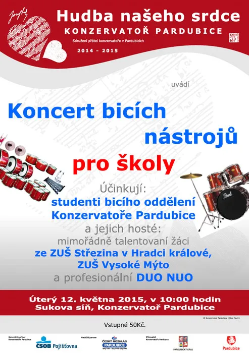 Pozvánka na jedinečný výchovný koncert pardubické konzervatoře