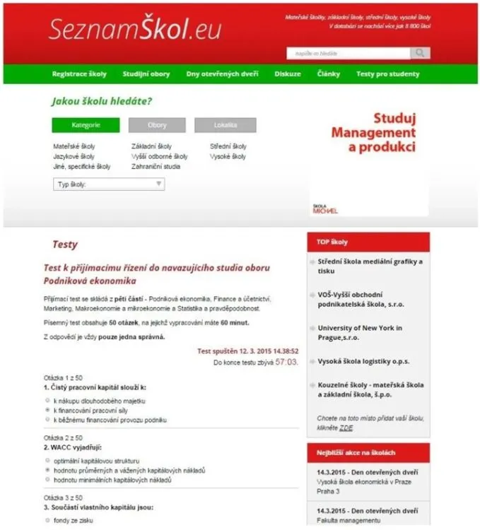 Zvládněte přijímačky na vysoké školy pomocí webu SeznamŠkol.eu
