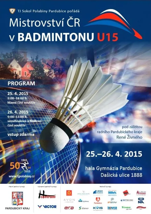 Mistrovství ČR v&nbsp;BADMINTONU U15