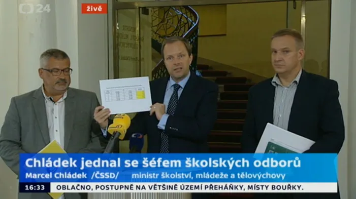Brífink po setkání ministra školství, mládeže a&nbsp;tělovýchovy s&nbsp;předsedou ČMOS PŠ