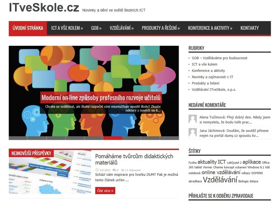 Společnost ITveSkole.cz spustila nový portál se zaměřením na ICT ve vzdělávání