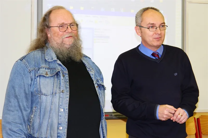 František Čuňas Stárek na setkání s&nbsp;českotřebovskými gymnazisty