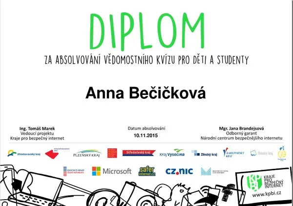 Účast žáků Gymnázia Vysoké Mýto v&nbsp;projektu Kraje pro bezpečný internet