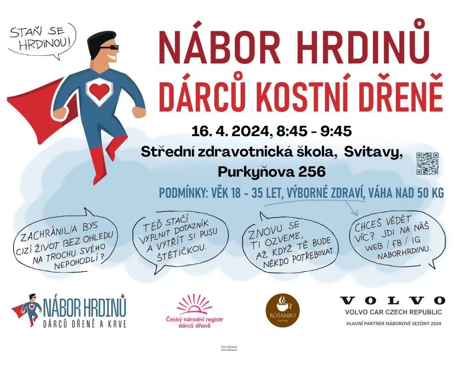 Nábor hrdinů v&nbsp;SZŠ Svitavy: Pět nových dárců kostní dřeně přihlášeno!
