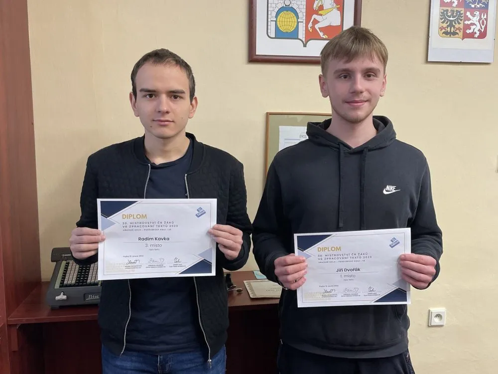 Úspěšní studenti svitavské obchodní akademie na mistrovství ČR ve zpracování textu