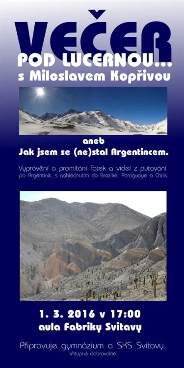 Svitavský Večer pod lucernou – Jak jsem se (ne)stal Argentincem