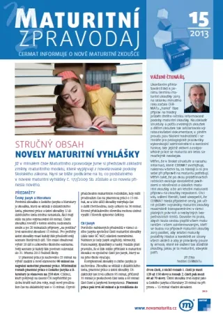 Maturitní zpravodaj Cermatu – leden 2013