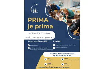 Gymnázium a&nbsp;Letecká střední odborná škola Moravská Třebová – Prima je príma