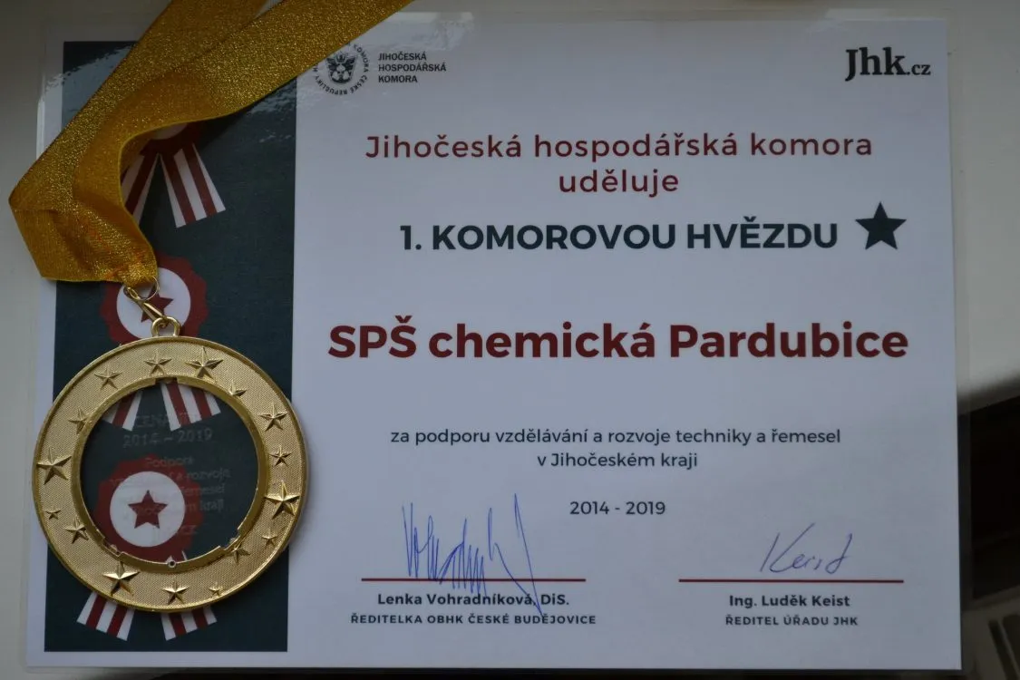 Jihočeští podnikatelé ocenili chemickou školu v&nbsp;Pardubicích