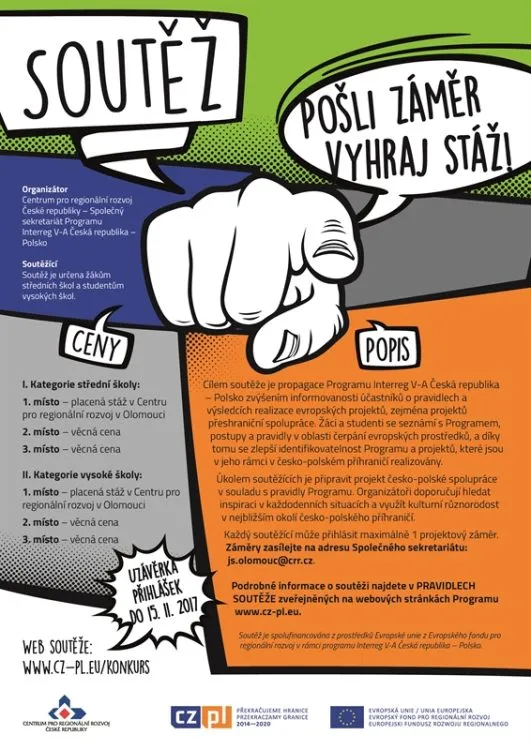 Soutěž „Pošli záměr, vyhraj stáž!“