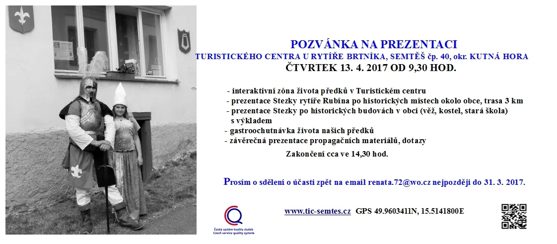 Turistické centrum u&nbsp;rytíře Brtníka v&nbsp;Semtěši