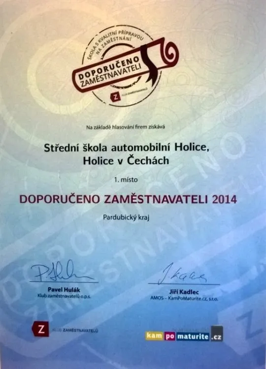 Střední školy s&nbsp;největším přínosem pro trh práce získaly cenný titul DOPORUČENO ZAMĚSTNAVATELI