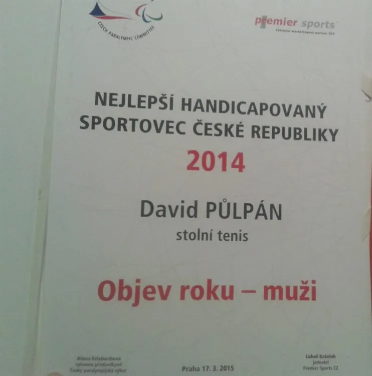 Absolvent OA Chrudim vítězem ankety o&nbsp;handicapovaného sportovce roku