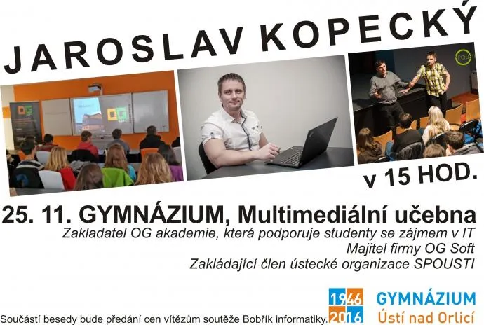 Gymnázium v&nbsp;Ústí nad Orlicí pořádá k&nbsp;sedmdesátinám besedy