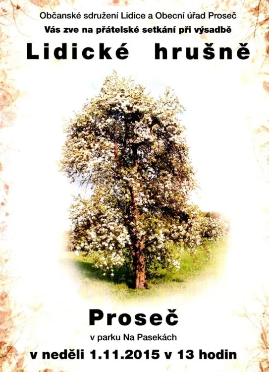Žáci ZŠ Proseč vysadili Lidickou hrušeň