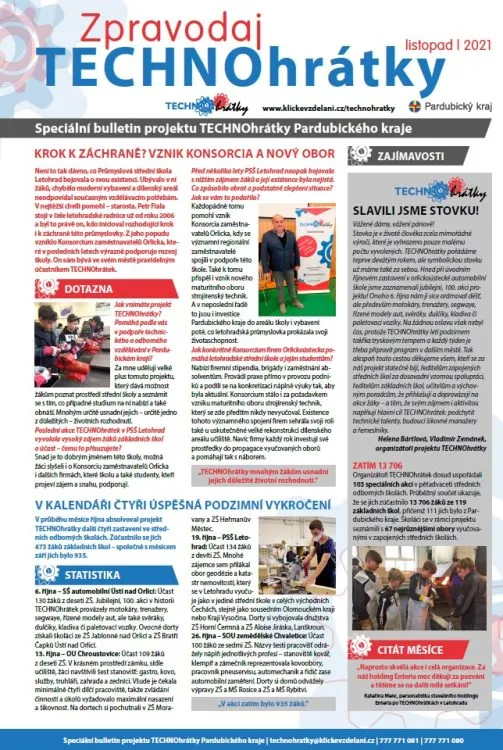 Listopadový zpravodaj TECHNOhrátek se ohlíží za říjnovými akcemi