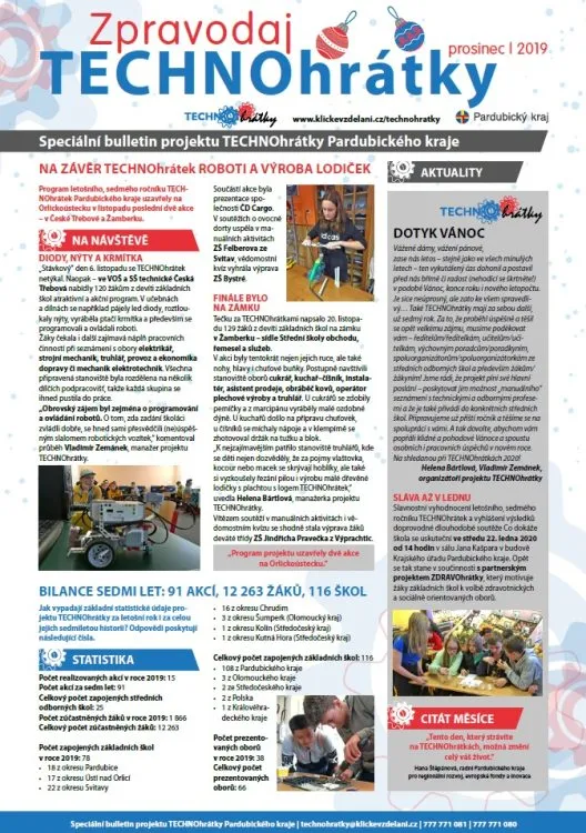 Vyšlo letošní sedmé číslo Zpravodaje TECHNOhrátek
