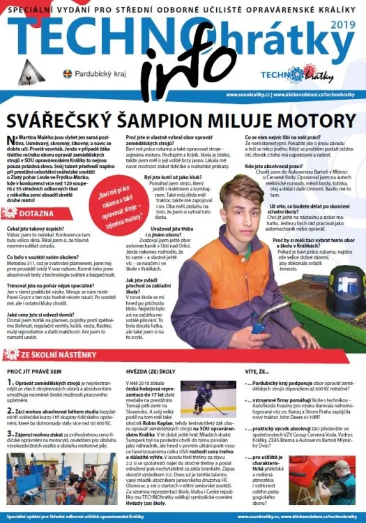 TECHNOhrátky info č. 8/2019 – Střední odborné učiliště opravárenské Králíky
