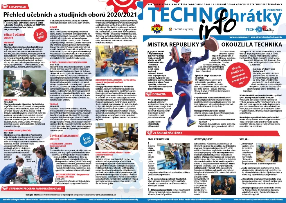 TECHNOhrátky info č. 2/2019 Střední odborná škola Střední odborné učiliště technické Třemošnice