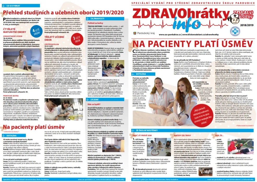 ZDRAVOhrátky info č. 4/2018 – Střední zdravotnická škola Pardubice