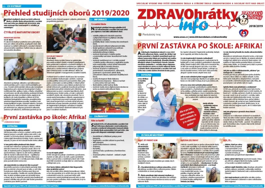 ZDRAVOhrátky info č. 3/2018 – Vyšší odborná škola a&nbsp;střední škola zdravotnická a&nbsp;sociální Ústí nad Orlicí