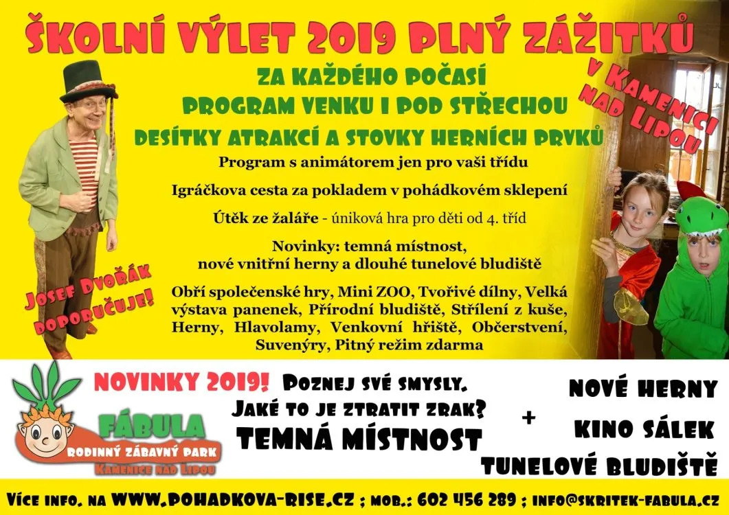 Rodinný zábavný park Fábula – nabídka školních výletů