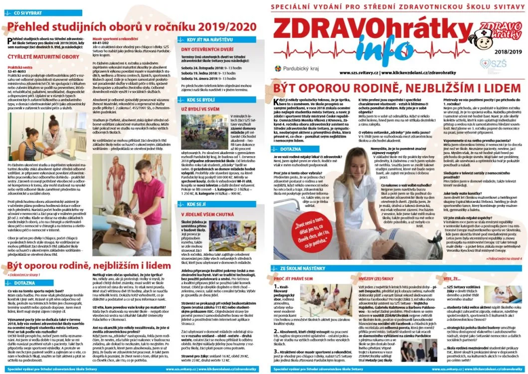 ZDRAVOhrátky info č. 2/2018 – Střední zdravotnická škola Svitavy