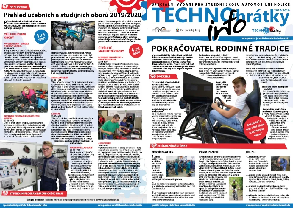 TECHNOhrátky info č. 14/2018 – Střední škola automobilní Holice