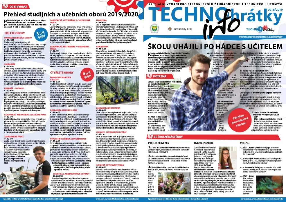 TECHNOhrátky info č. 12/2018 – Střední škola zahradnická a&nbsp;technická Litomyšl