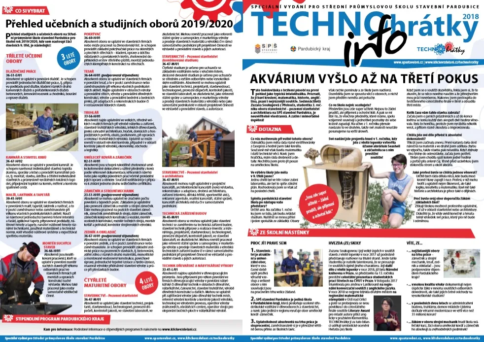 TECHNOhrátky info č. 10/2018 Střední průmyslová škola stavební Pardubice
