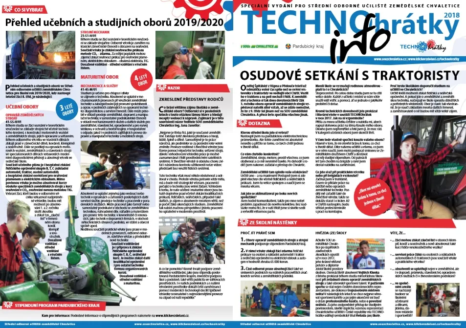 TECHNOhrátky info č. 9/2018 Střední odborné učiliště zemědělské Chvaletice