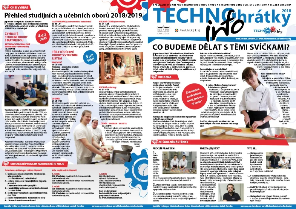 TECHNOhrátky info č. 4/2018 Střední odborná škola a&nbsp;Střední odborné učiliště obchodu a&nbsp;služeb Chrudim