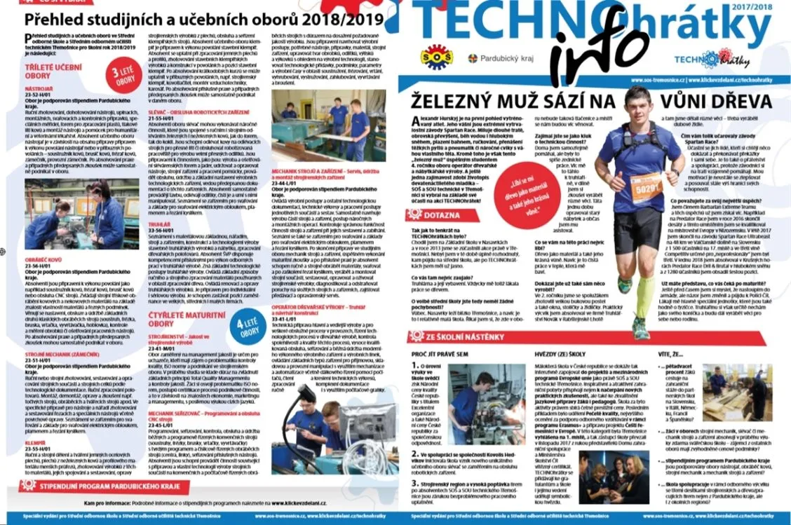 TECHNOhrátkyinfo č. 2/2018 – Střední odborná škola a&nbsp;Střední odborné učiliště technické Třemošnice