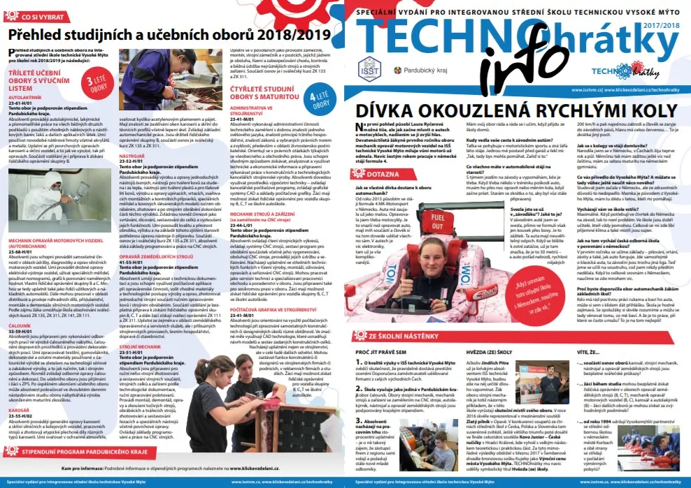 TECHNOhrátky info č. 1/2018 – Integrovaná střední škola technická Vysoké Mýto