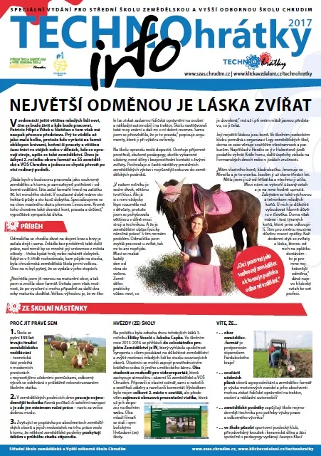 TECHNOhrátky info č. 8/2017 – Střední škola zemědělská a&nbsp;Vyšší odborná škola Chrudim