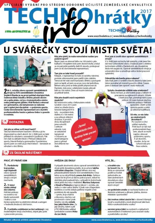 TECHNOhrátky info č. 6/2017 – Střední odborné učiliště zemědělské Chvaletice