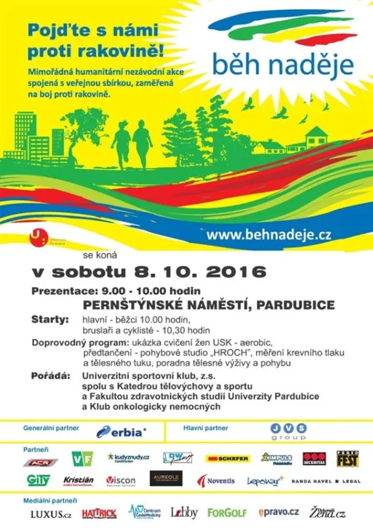Charitativní Běh naděje v&nbsp;Pardubicích pod taktovkou Univerzity Pardubice