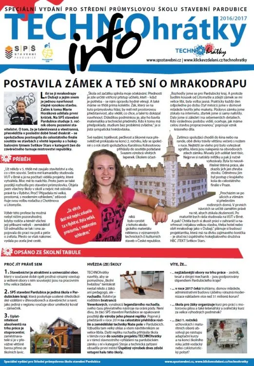 TECHNOhrátky info č. 9/2016 – Střední průmyslová škola stavební Pardubice