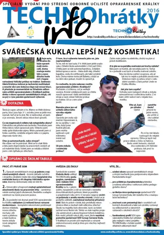 TECHNOhrátky info č. 8/2016 – Střední odborné učiliště opravárenské Králíky
