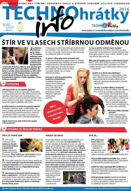 TECHNOhrátky info č. 6/2016 – Střední odborná škola a&nbsp;Střední odborné učiliště Lanškroun