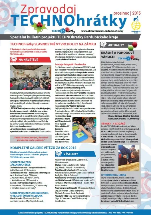 Právě vyšlo osmé číslo Zpravodaje TECHNOhrátek
