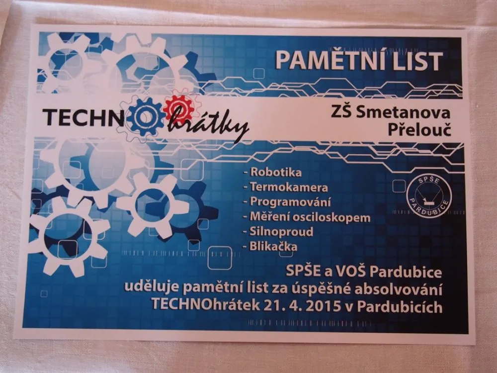 Z&nbsp;vydařené akce v&nbsp;pardubické elektrotechnické škole si kapitáni odvezli i&nbsp;speciální pamětní listy