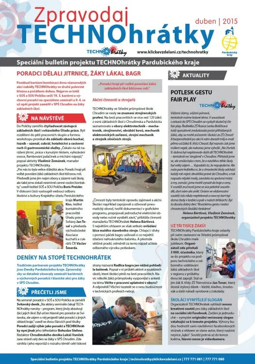 Druhé číslo Zpravodaje TECHNOhrátek právě vyšlo